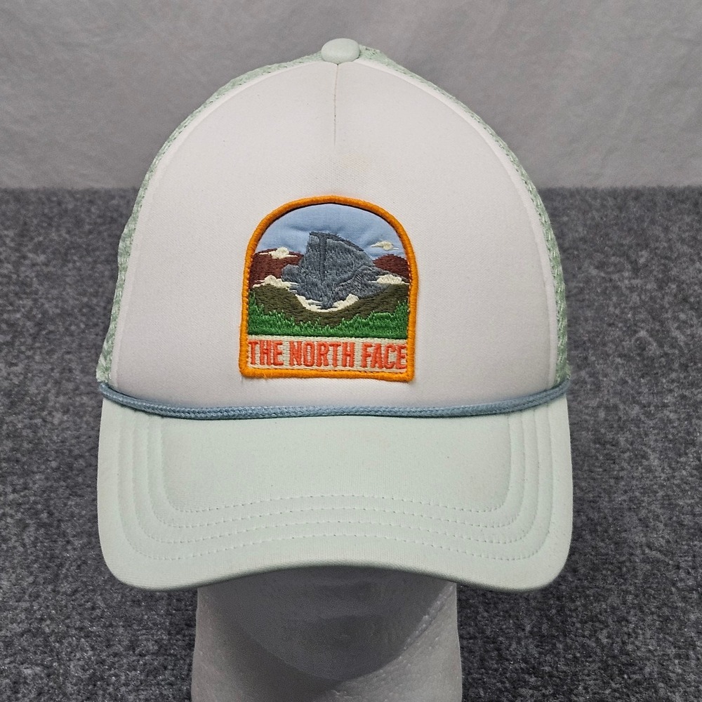 The North Face Trucker Hat Unisex OS Mint Green White Patch Snapback Mesh Cap